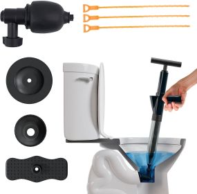High Pressure Air Toilet Plunger. Pack of 12 Dark Green Air Plunger for Toilet; Unclogger; Stainless Steel Toilet Clog Remover; Heavy Duty Hair Drain