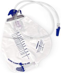 McKesson Pack of 20 Urinary Drainage Bag with Anti-Reflux Drip Chamber 2000 ml. 48 Inch Sterile Drainage Tube. Urinary Catheter Bag. Disposable System